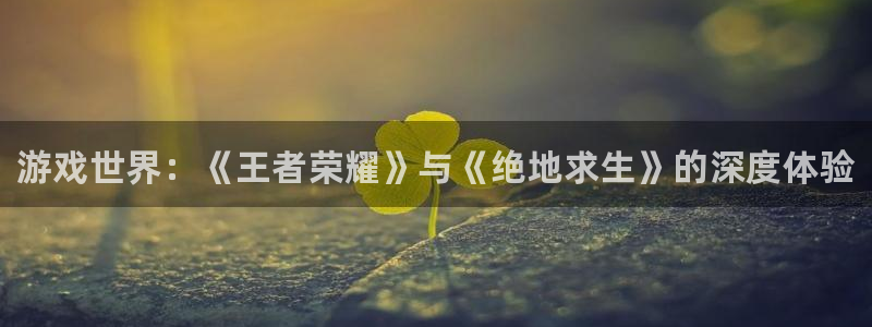 鼎点娱乐登录地址：游戏世界：《王者荣耀》与《绝地求生》的深度