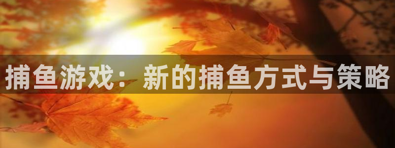 鼎点娱乐平台官网登录：捕鱼游戏：新的捕鱼方式与策略